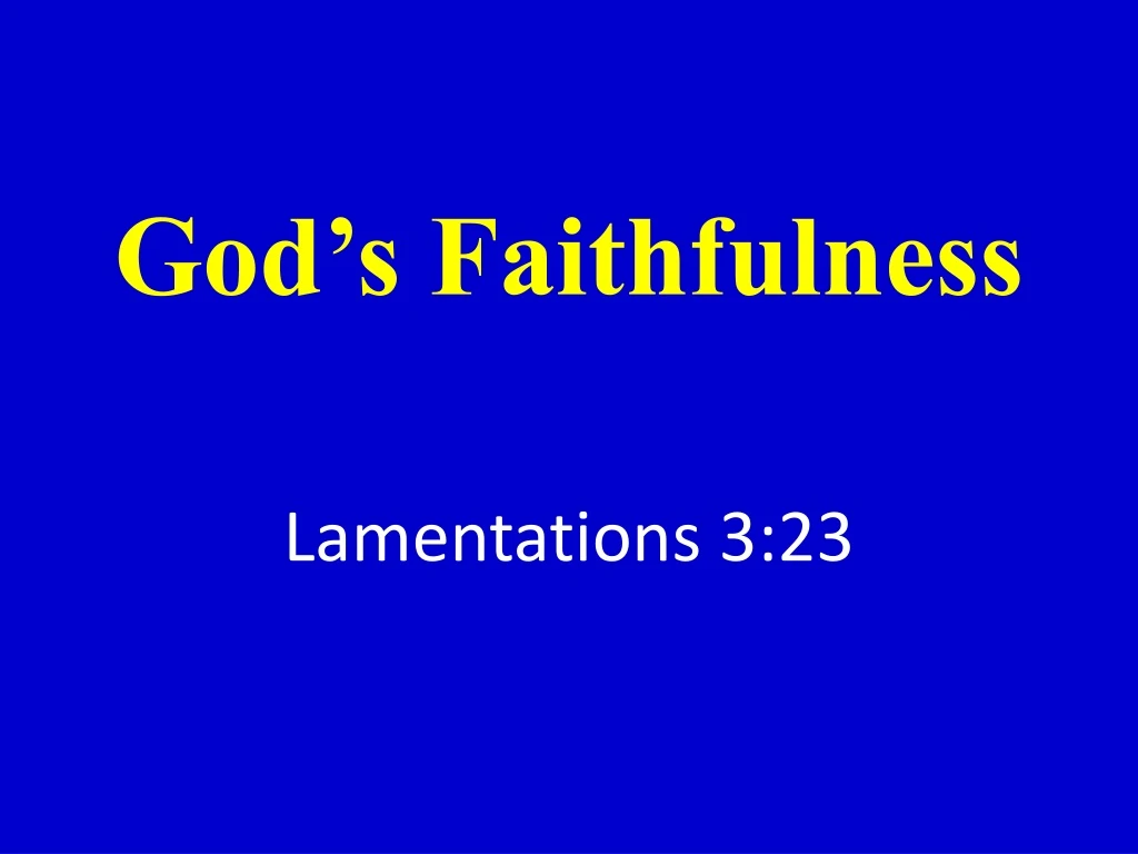 god s faithfulness