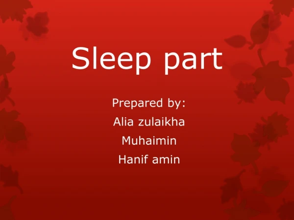 Sleep part