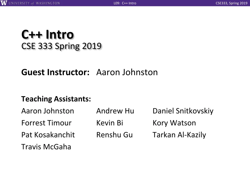 c intro cse 333 spring 2019