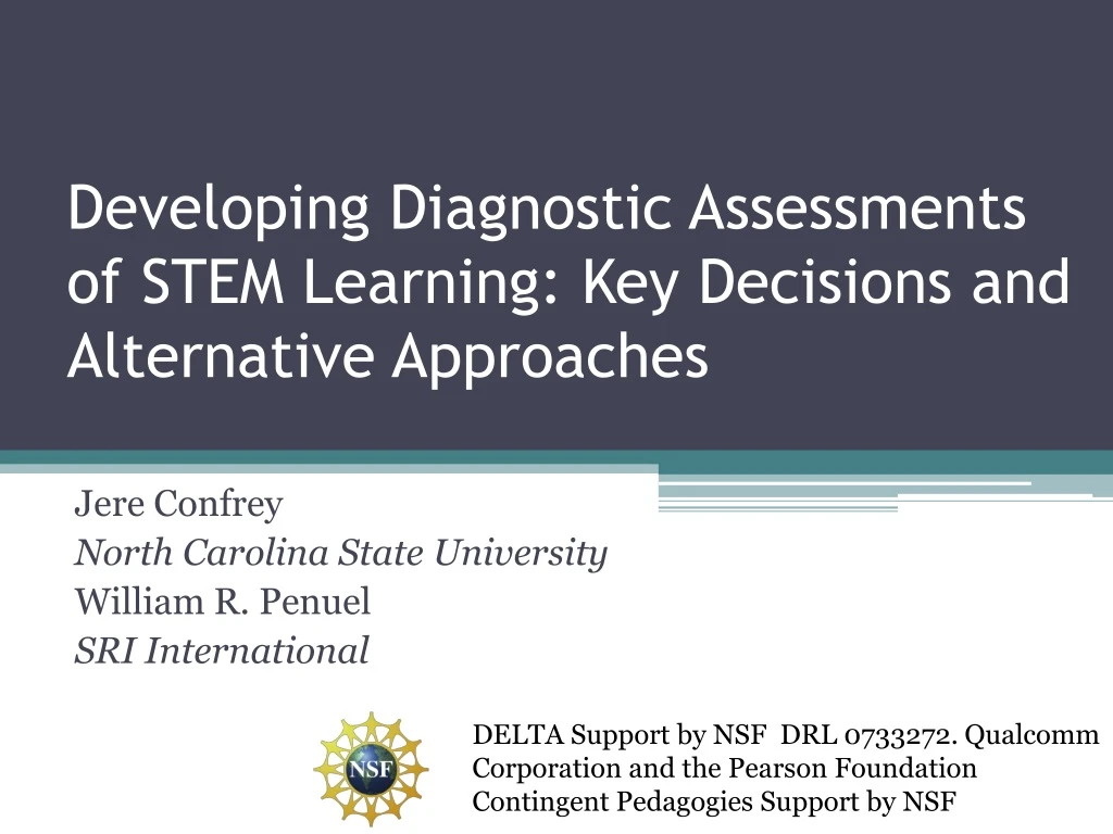 developing diagnostic assessments of stem learning key decisions and alternative approaches