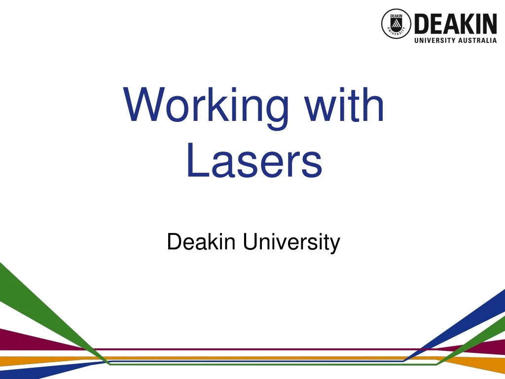 working with lasers