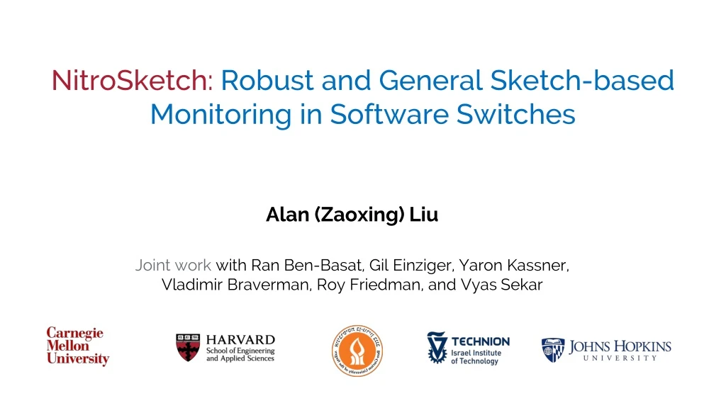 nitrosketch robust and general sketch based monitoring in software switches