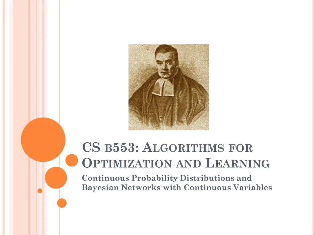 cs b553 a lgorithms for optimization and learning
