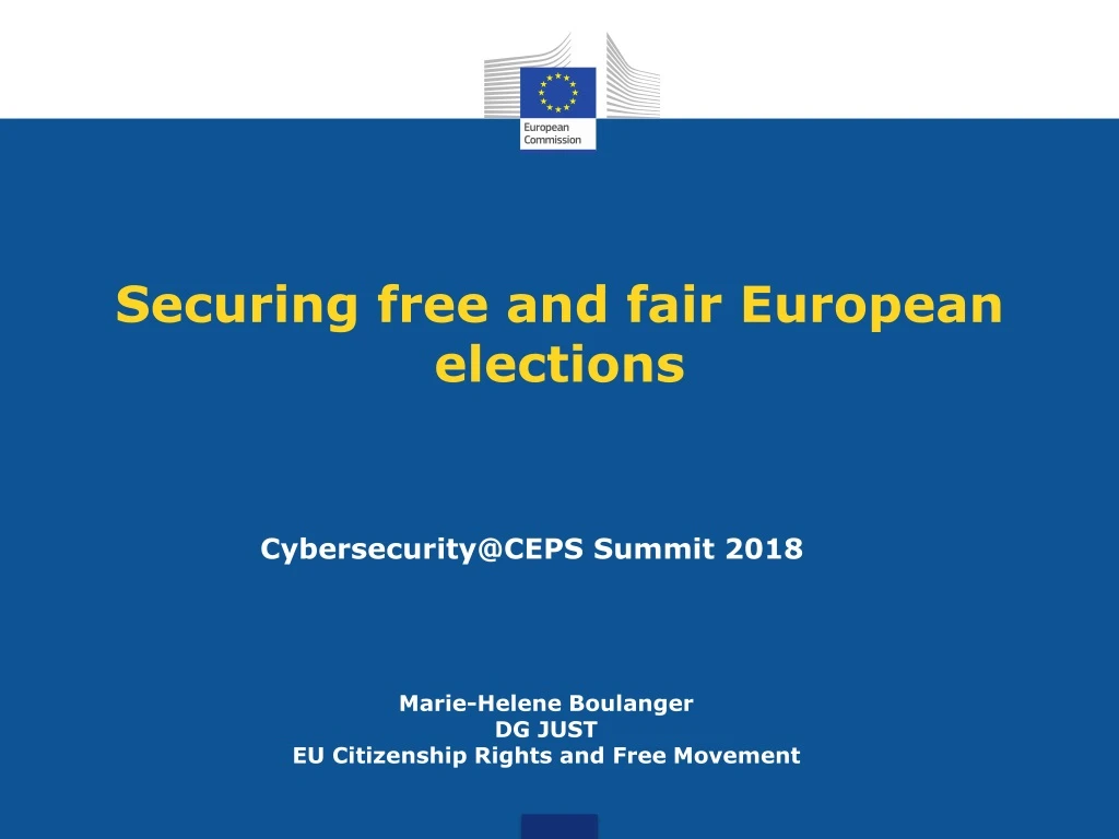 securing free and fair european elections