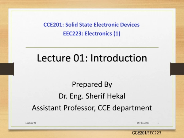 Lecture 01: Introduction