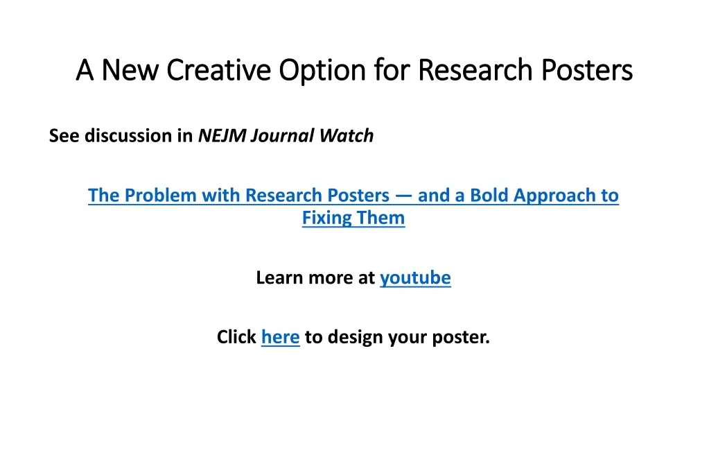 a new creative option for research posters