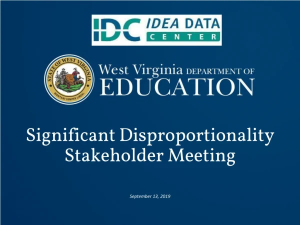 Significant Disproportionality Stakeholder Meeting