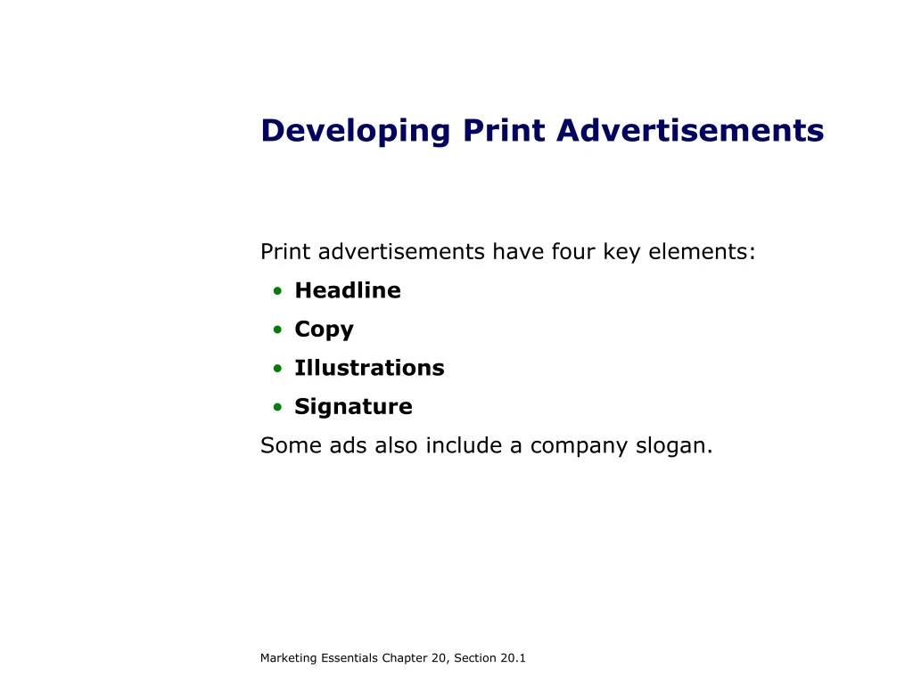developing print advertisements