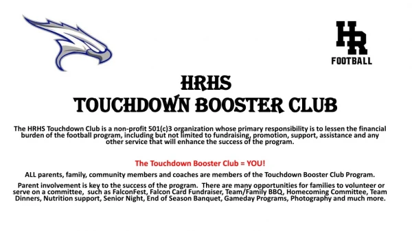 HRHS Touchdown Booster CLUB