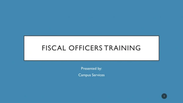 Fiscal Officers Training