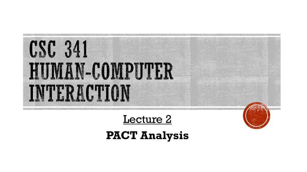 csc 341 human computer interaction