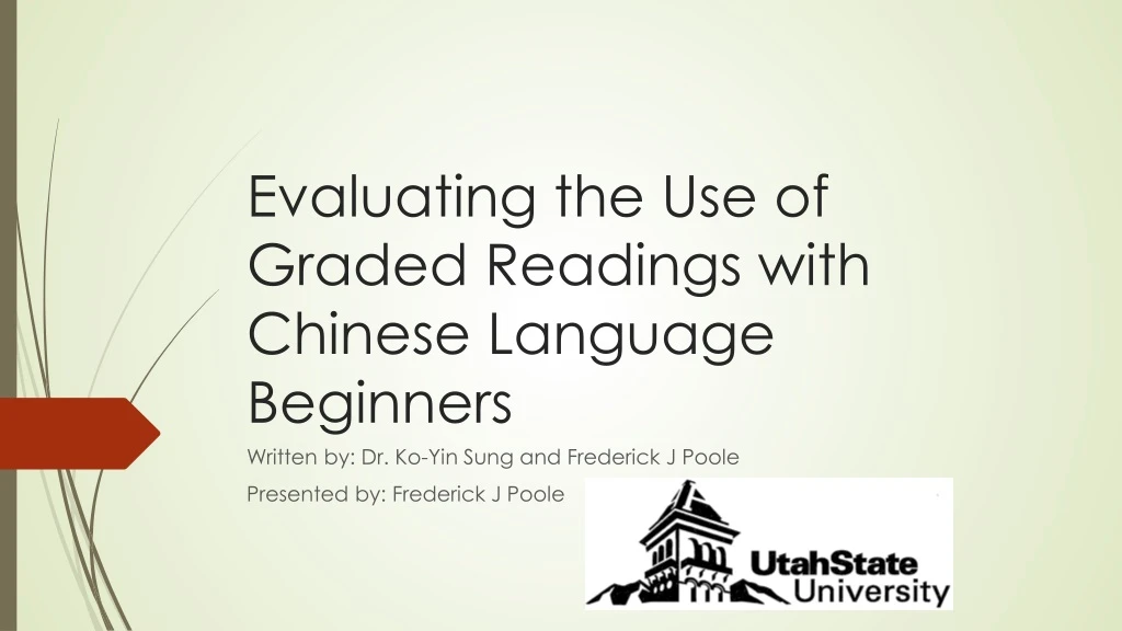 evaluating the use of graded readings with chinese language beginners