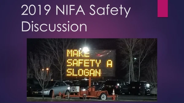 2019 NIFA Safety Discussion