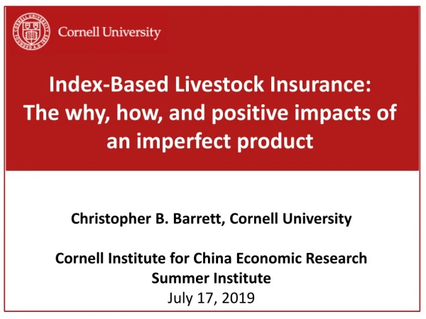 Index-Based Livestock Insurance: The why, how, and positive impacts of an imperfect product