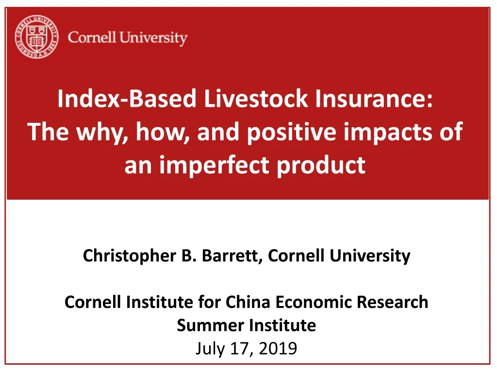 index based livestock insurance