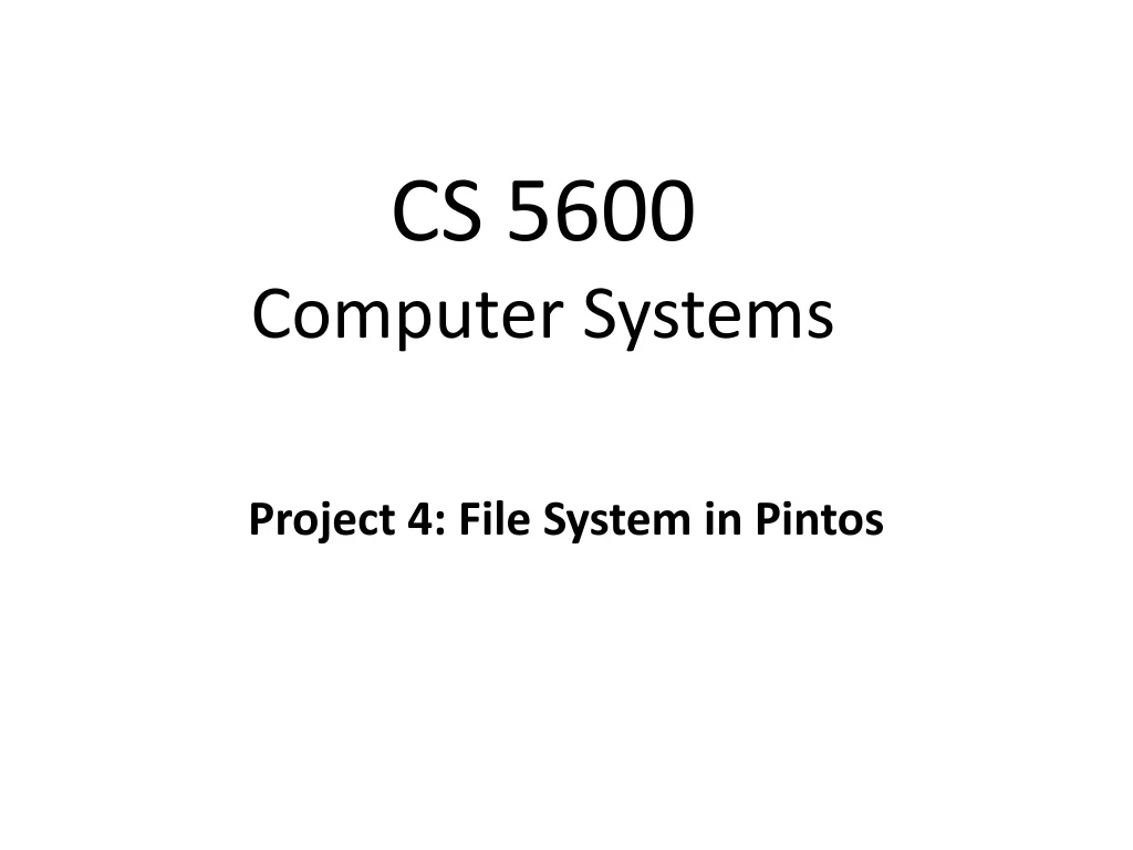 cs 5600 computer systems