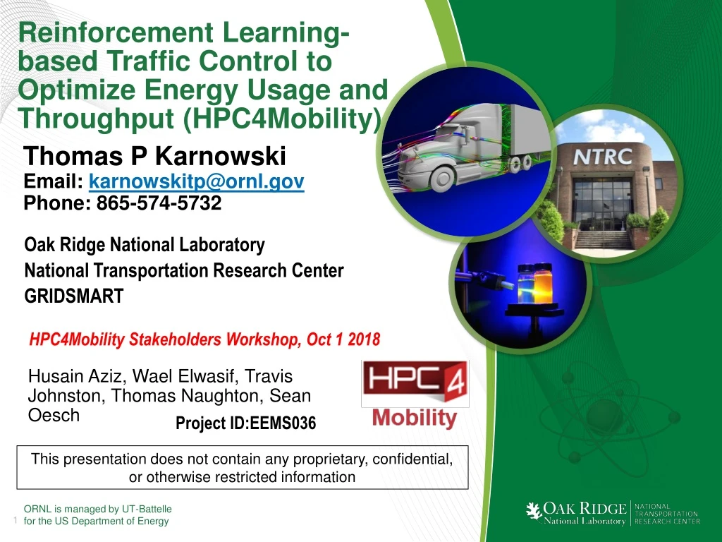 reinforcement learning based traffic control to optimize energy usage and throughput hpc4mobility