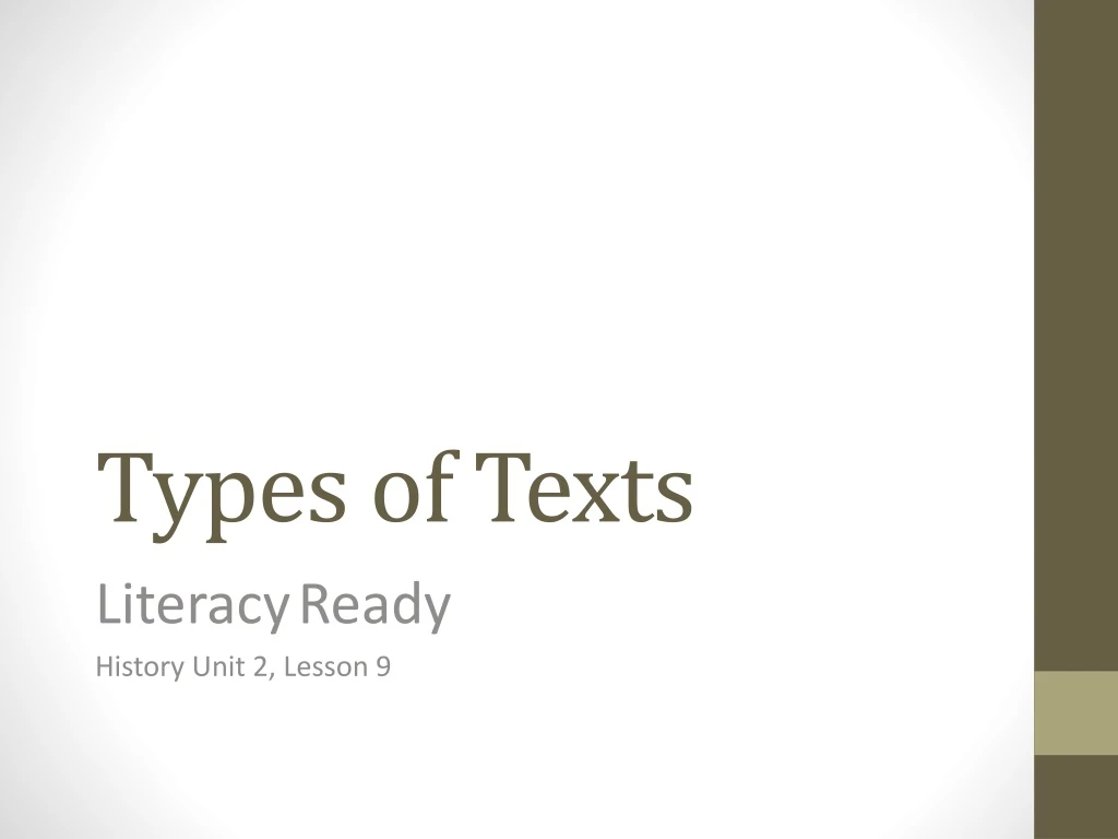 types of texts presentation