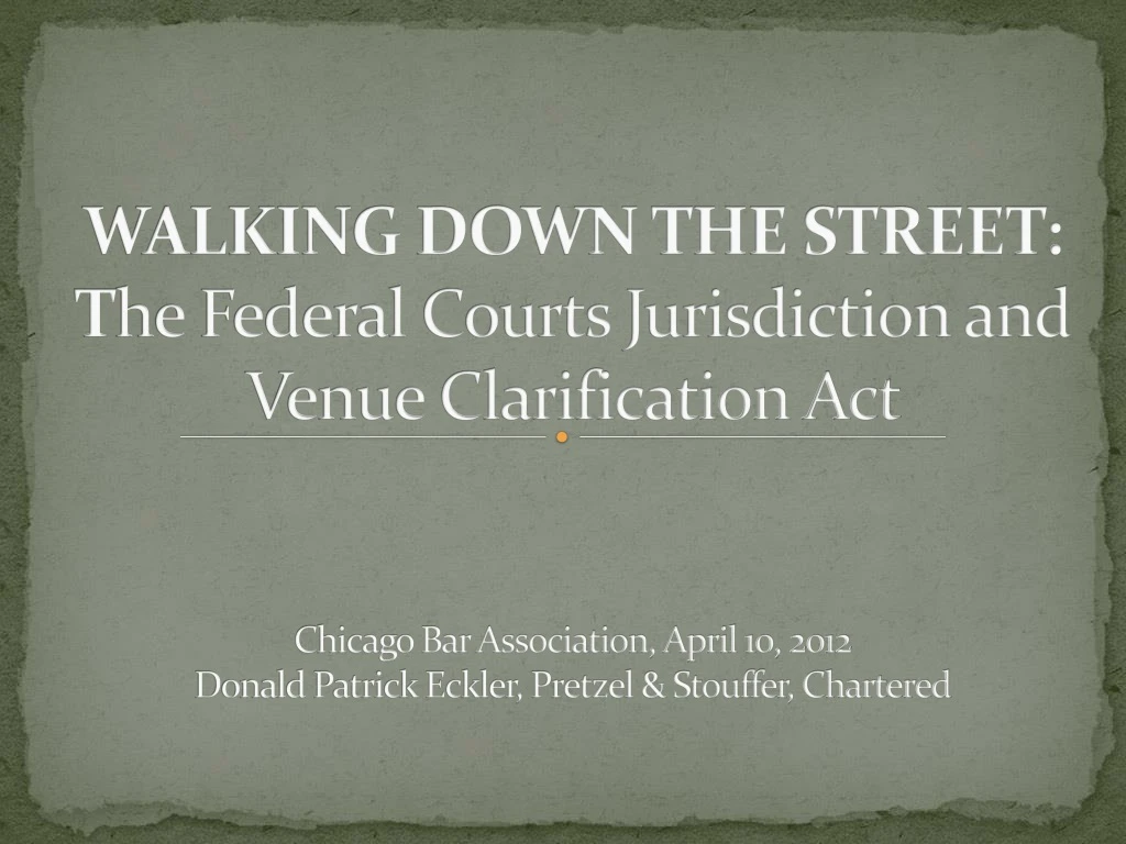 walking down the street t he federal courts