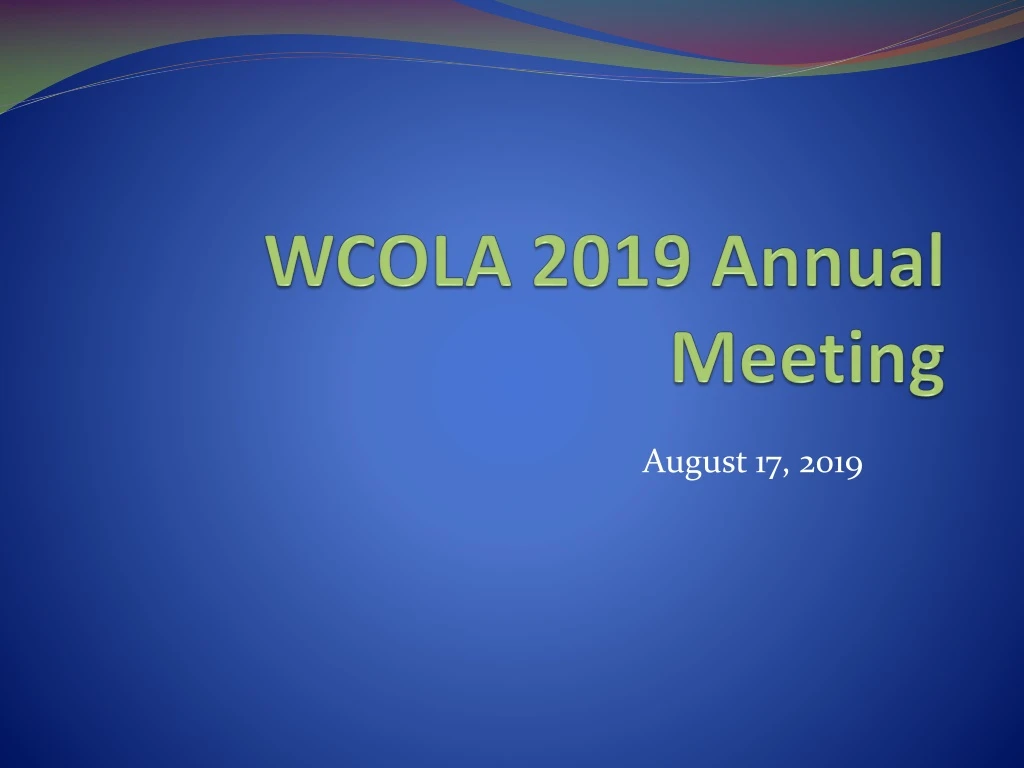 wcola 2019 annual meeting