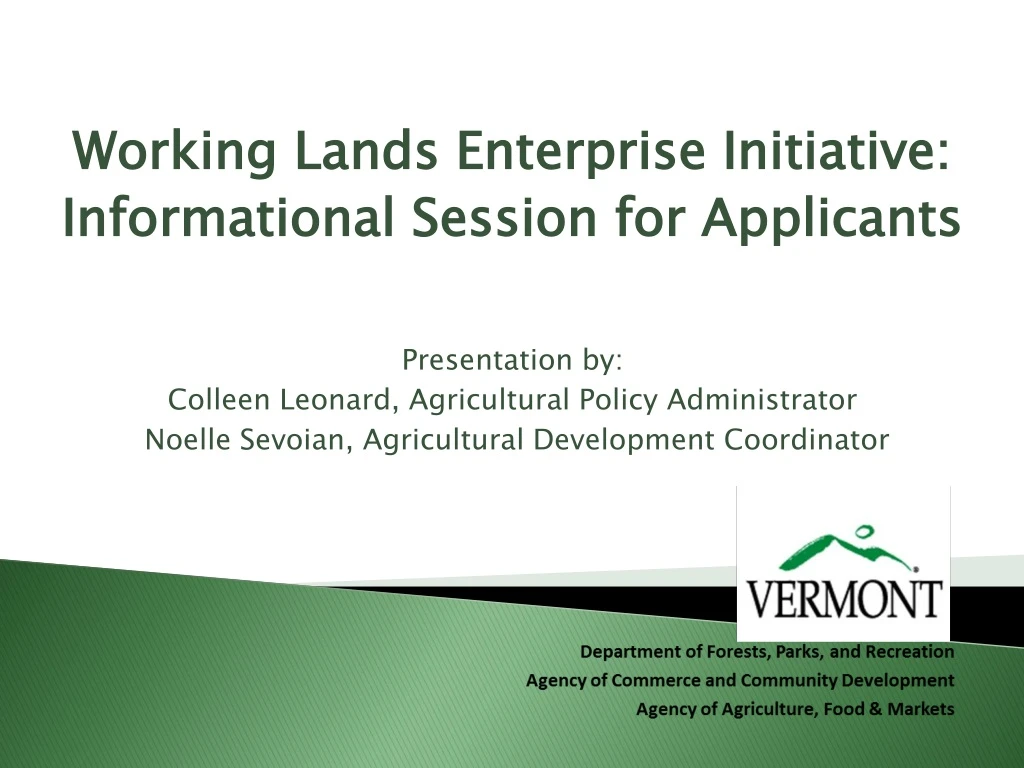 working lands enterprise initiative informational