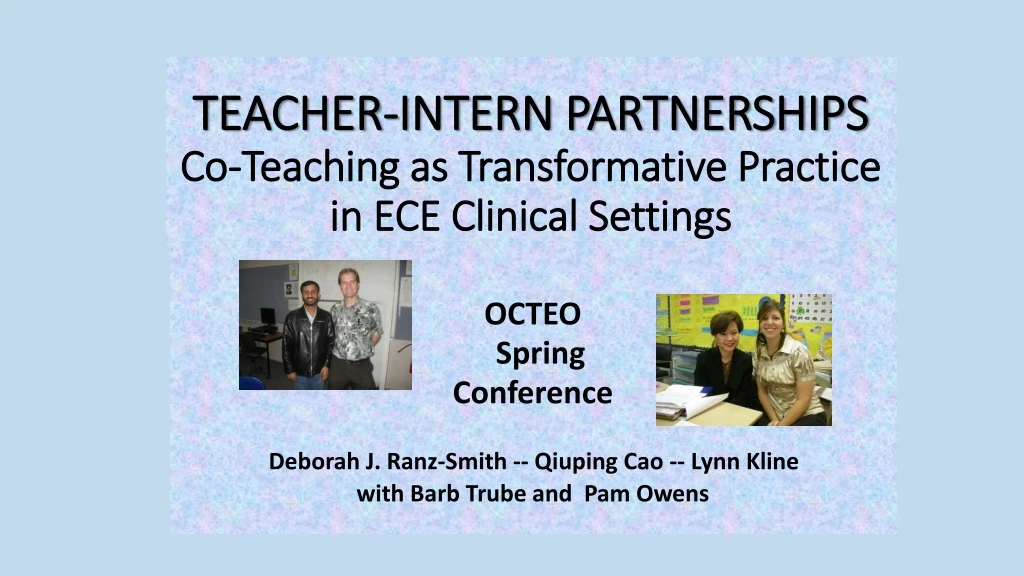 teacher intern partnerships co teaching as transformative practice in ece clinical settings