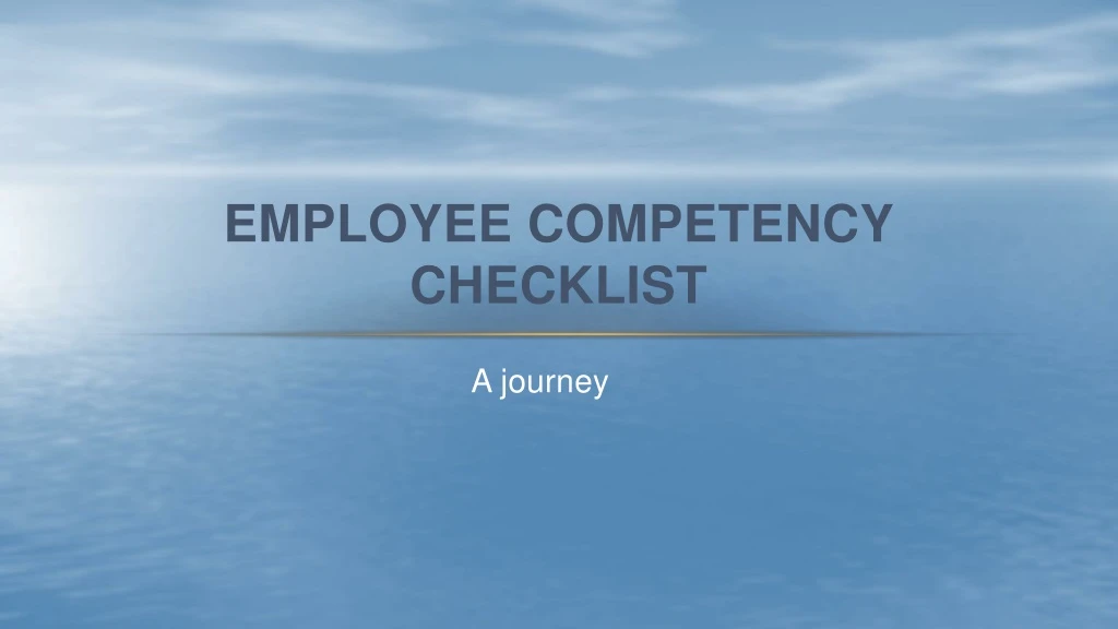 employee competency checklist