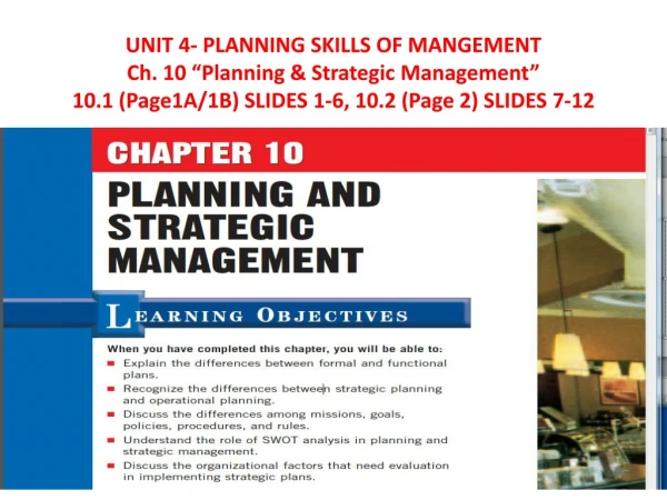 Planning &amp; Strategic Management