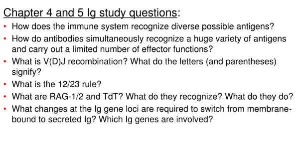 Chapter 4 and 5 Ig study questions :