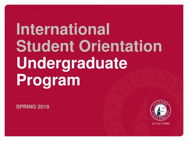 International Student Orientation Undergraduate Program