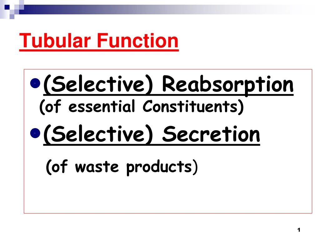 tubular function