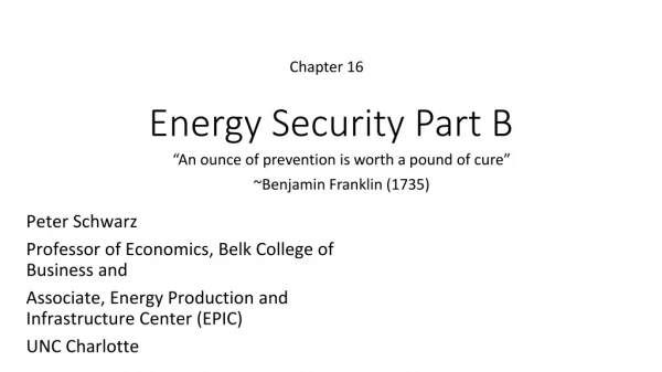 Energy Security Part B