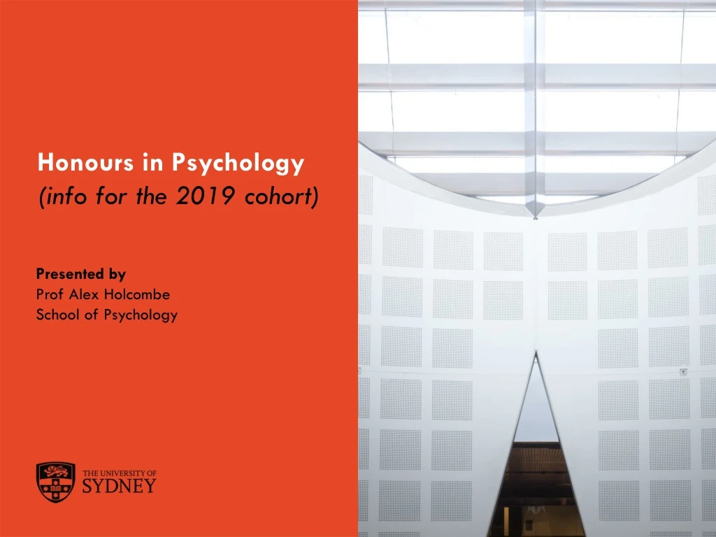 honours in psychology info for the 2019 cohort