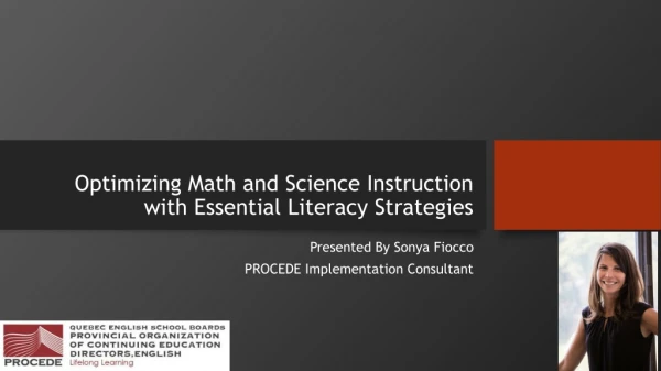 Optimizing Math and Science Instruction with Essential Literacy Strategies