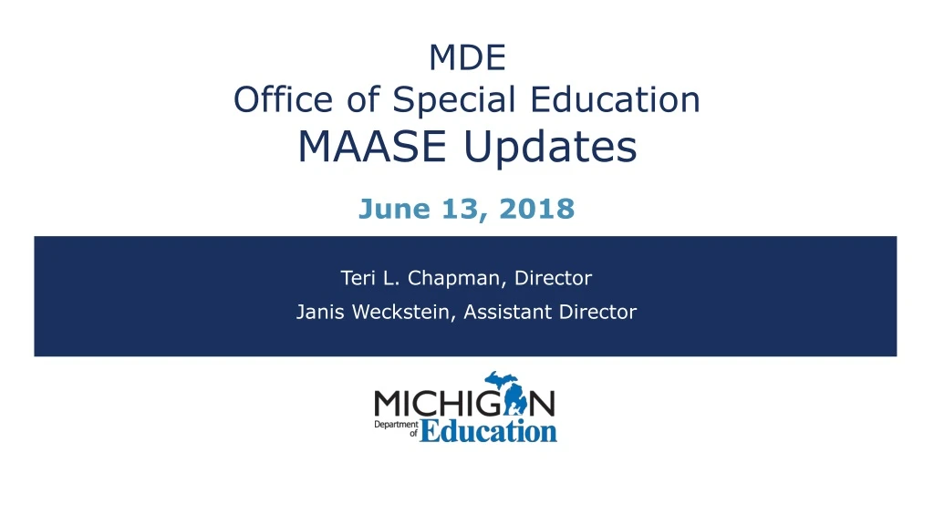 mde office of special education maase updates