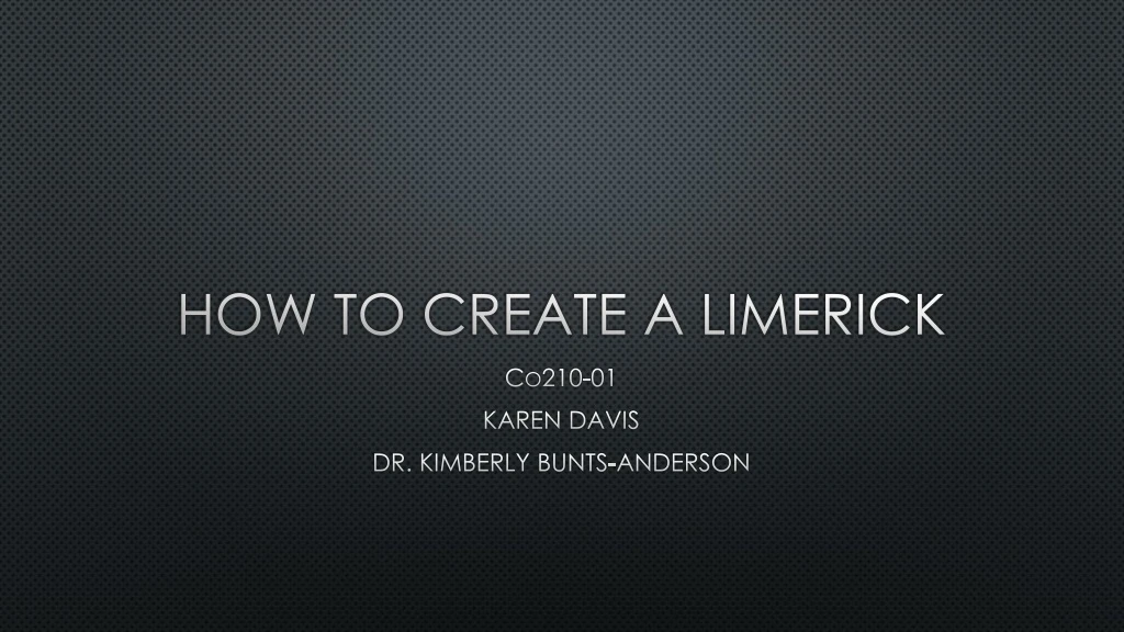 how to create a limerick
