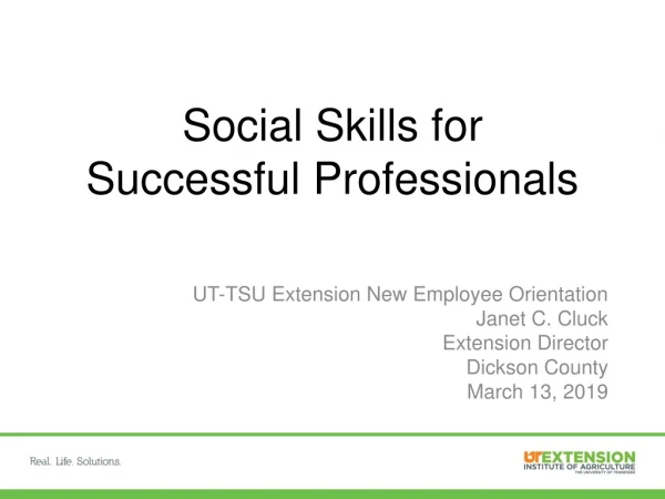 Social Skills for Successful Professionals