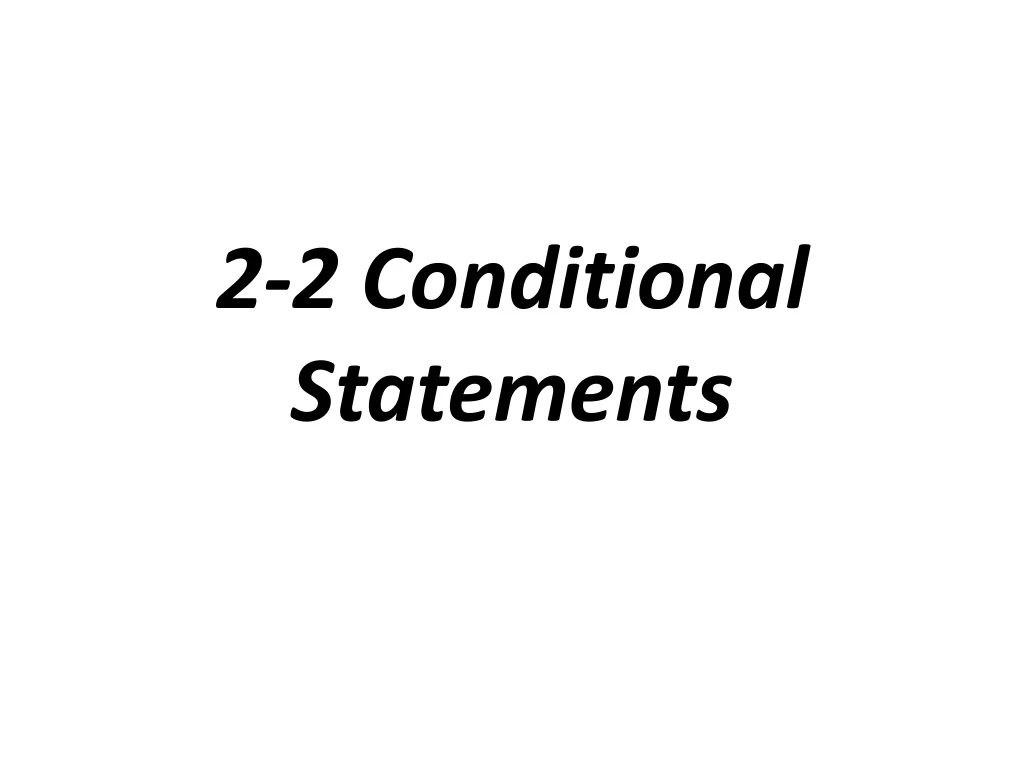 2 2 conditional statements