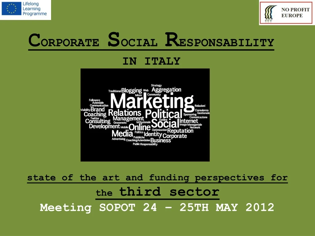 state of the art and funding perspectives for the third sector meeting sopot 24 25th may 2012