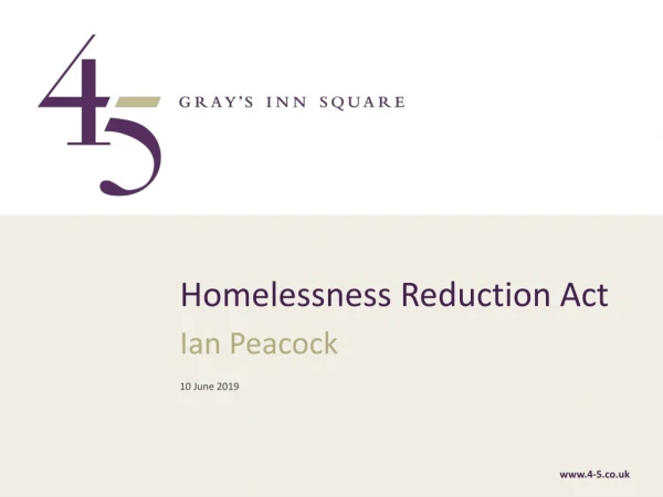 Homelessness Reduction Act