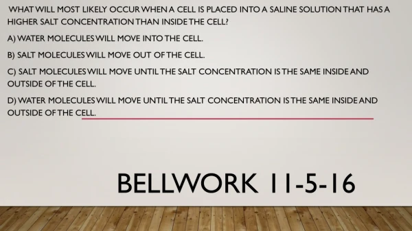 Bellwork 11-5-16