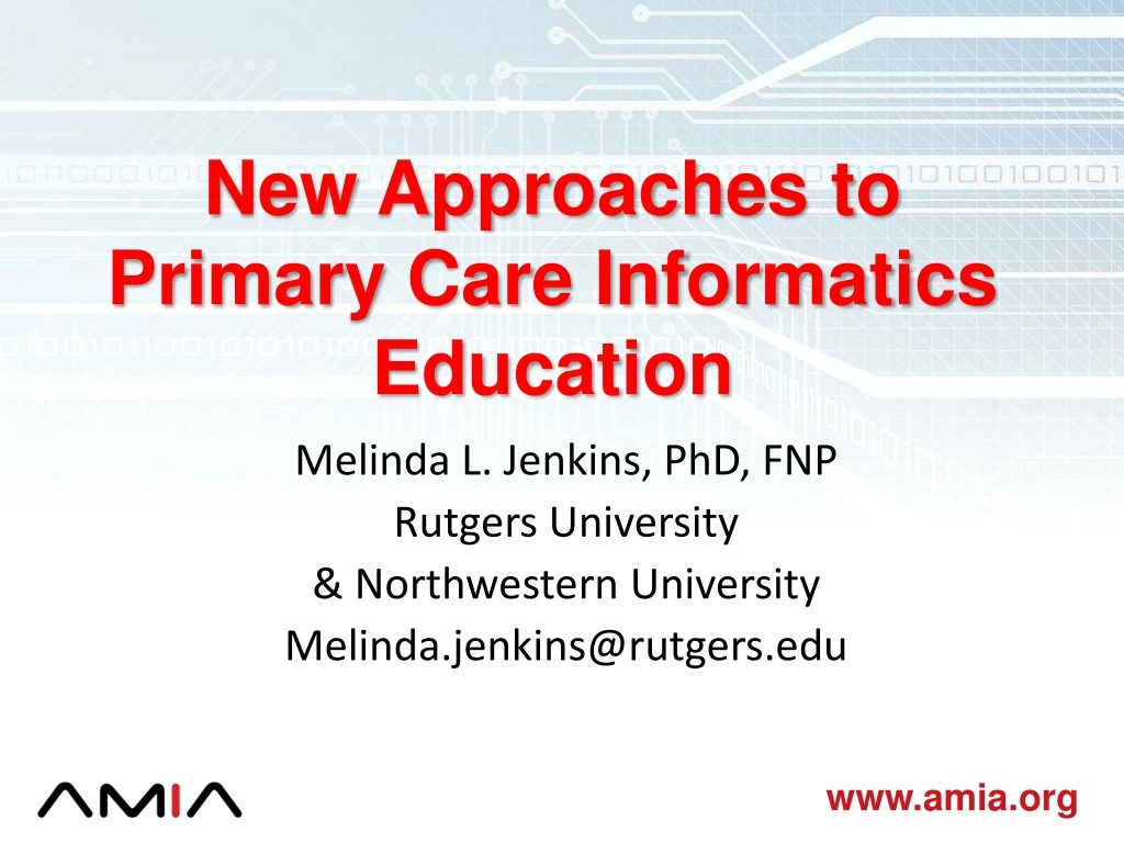 new approaches to primary care informatics education