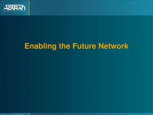 Enabling the Future Network