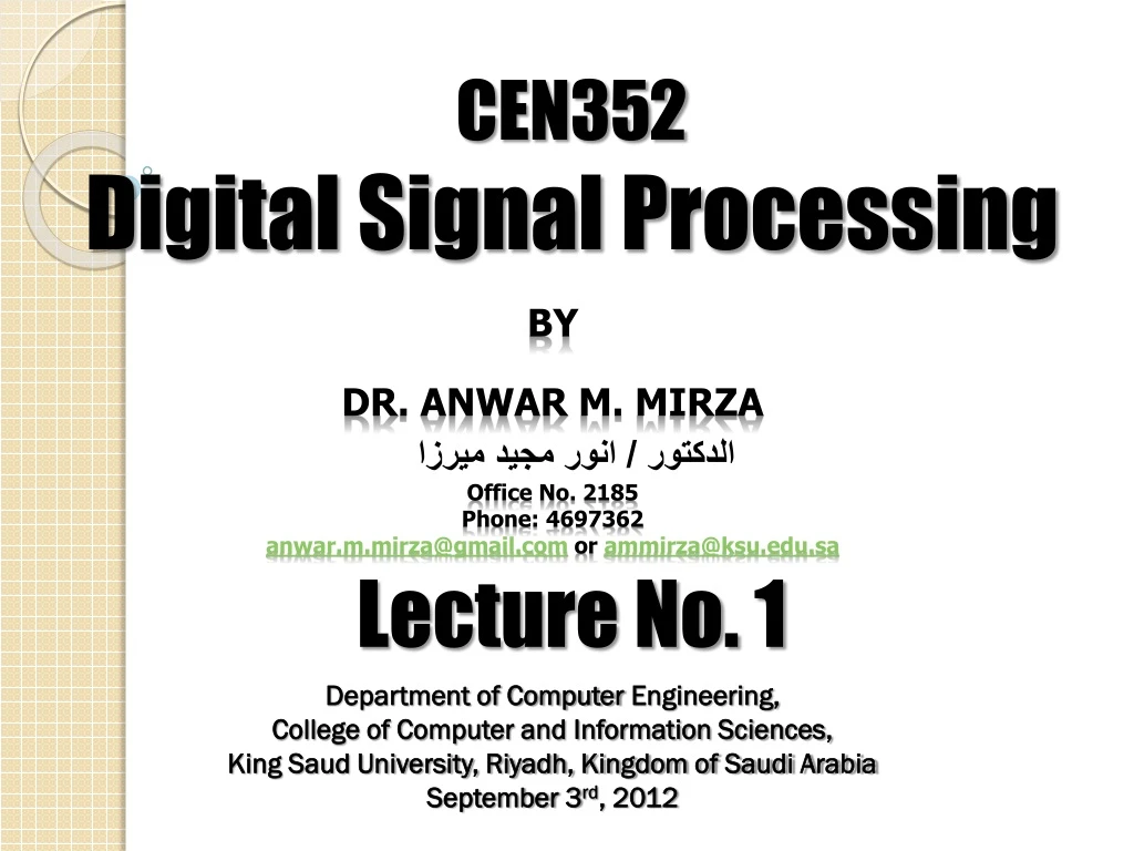 cen352 digital signal processing