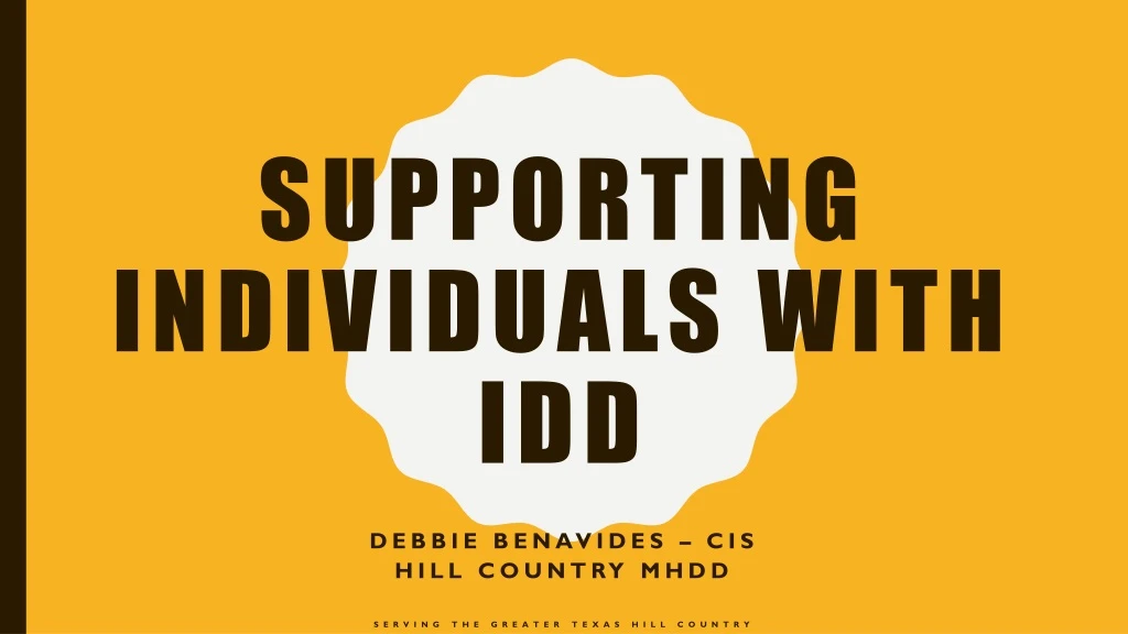 supporting individuals with idd