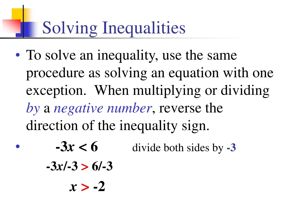 solving inequalities