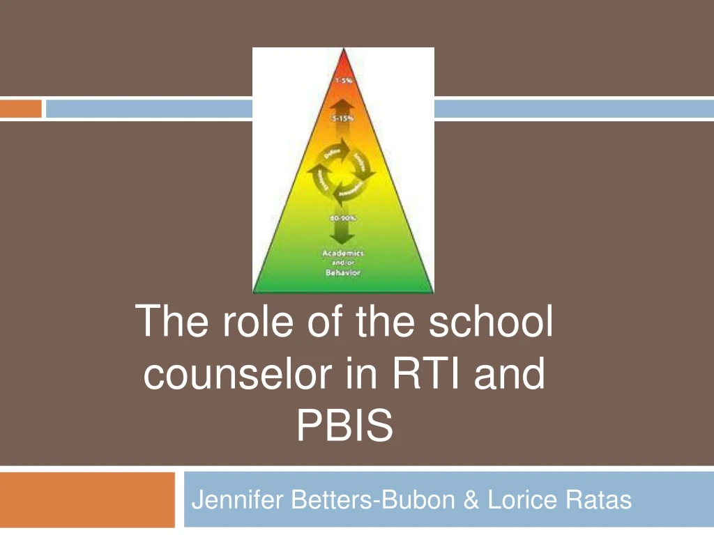 the role of the school counselor in rti and pbis