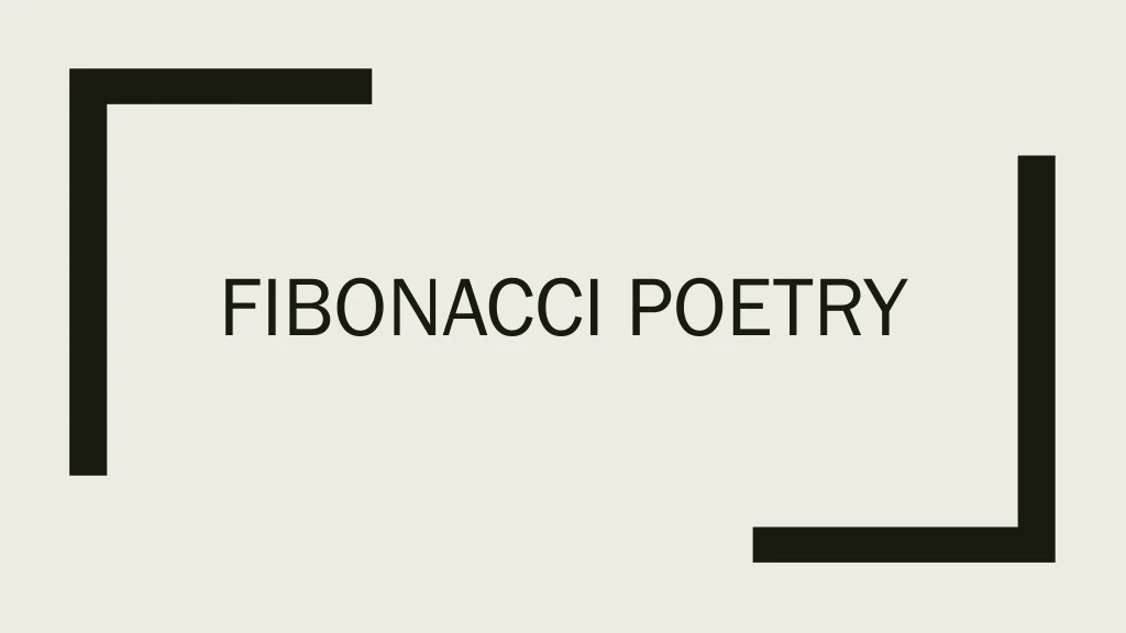 fibonacci poetry