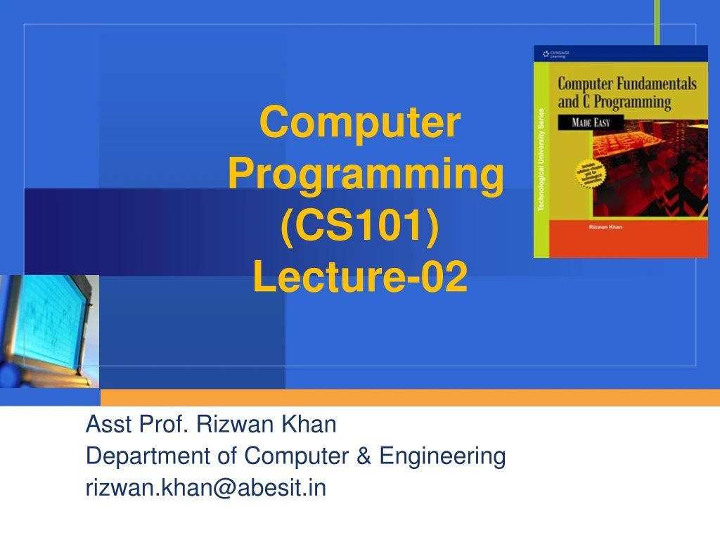 computer programming cs101 lecture 02