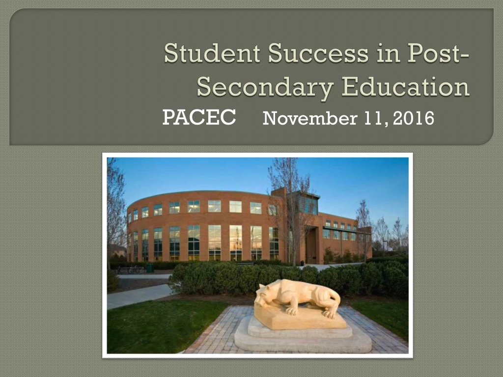 student success in post secondary education